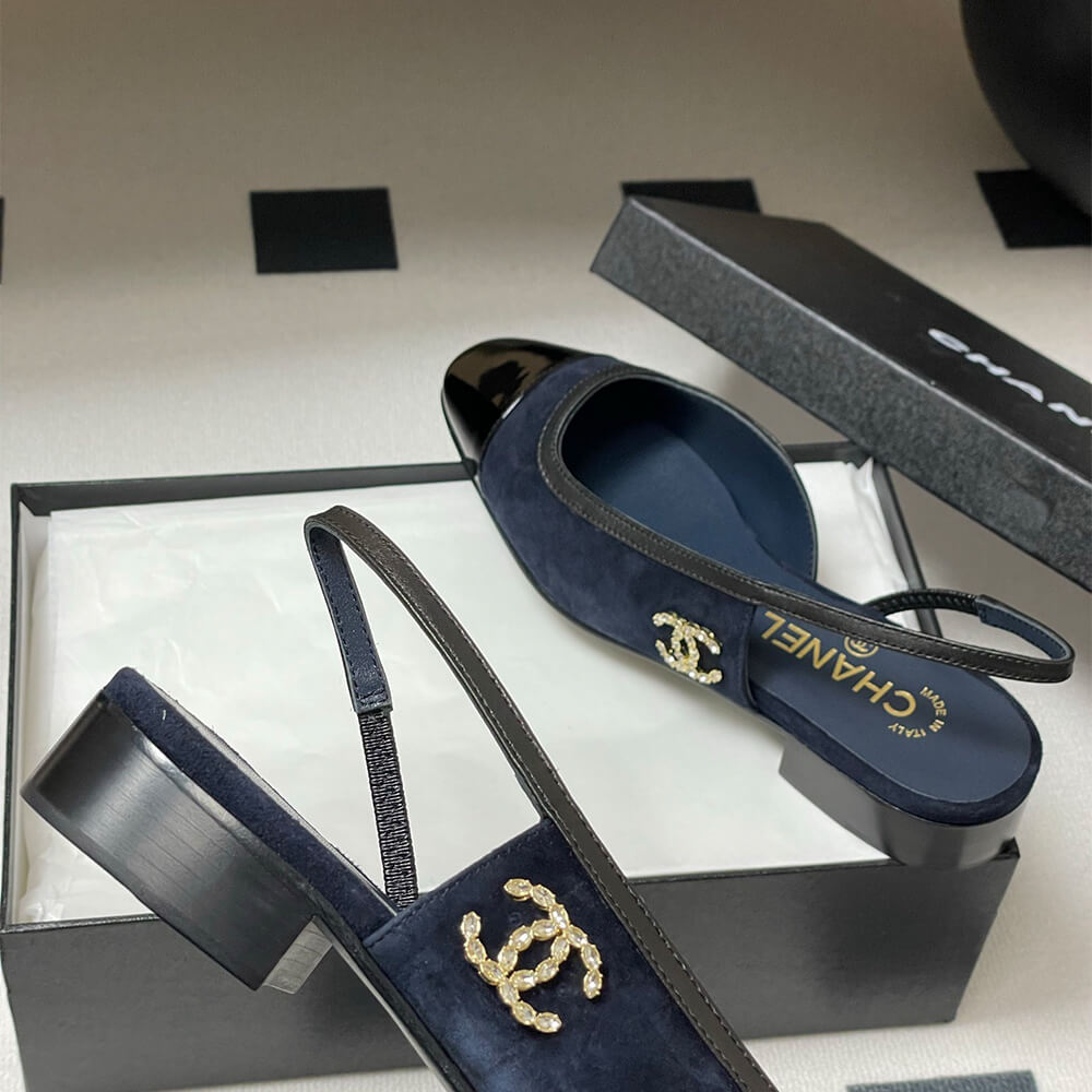 Chanel Diamond Buckle Slingbacks Shoes - Replica Luxury Bags™