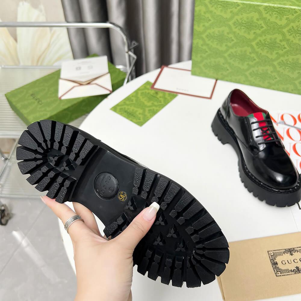 Gucci Women s lace-up with Web Shoes - Replica Luxury Bags™