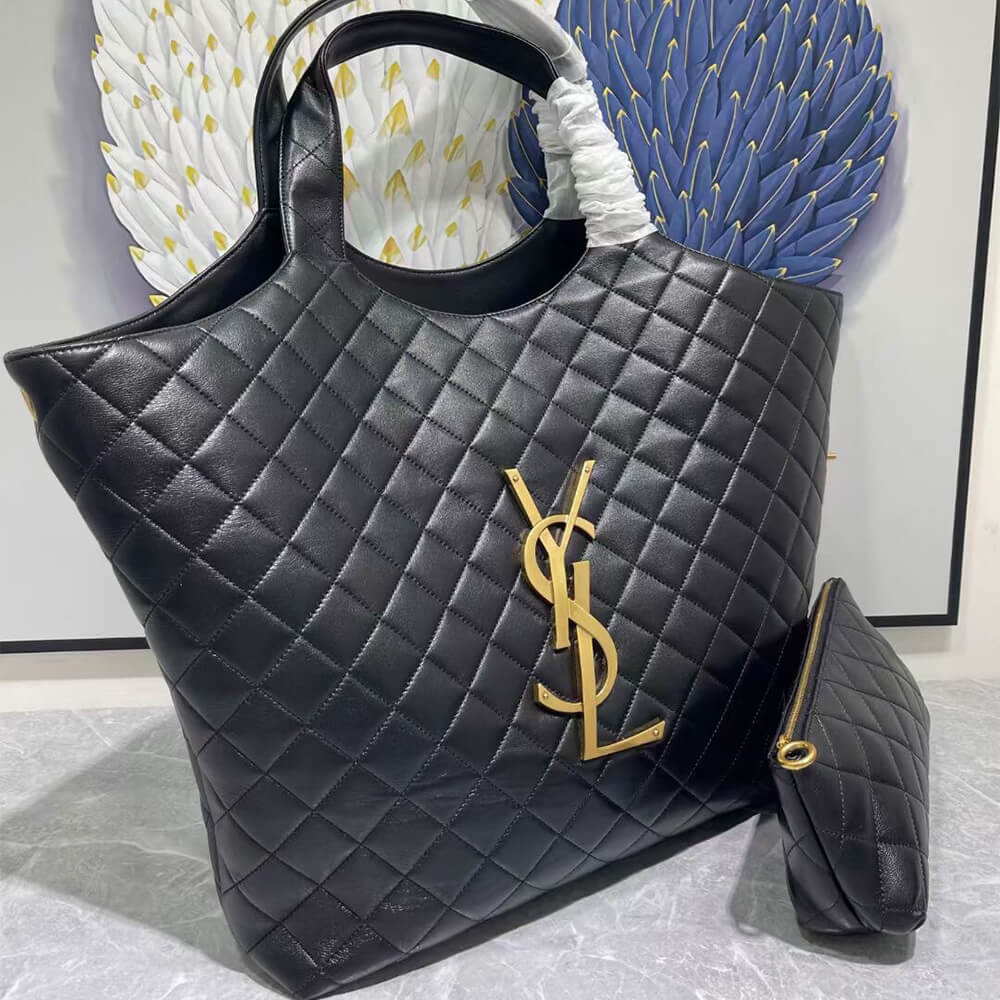 YSL ICARE MAXI SHOPPING BAG IN QUILTED LAMBSKIN - Replica Luxury Bags™