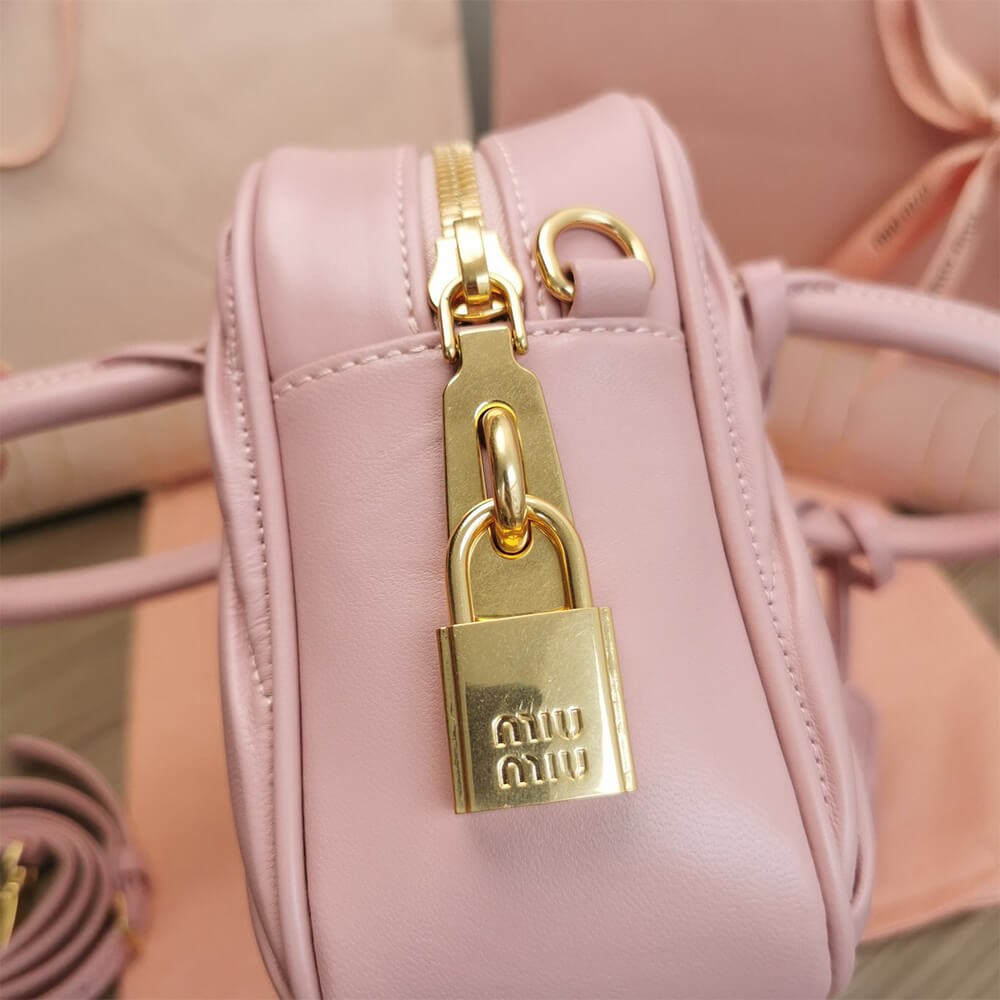 Miumiu Matelasse Nappa Leather Top Handle Bag in Pink - Replica Luxury Bags™