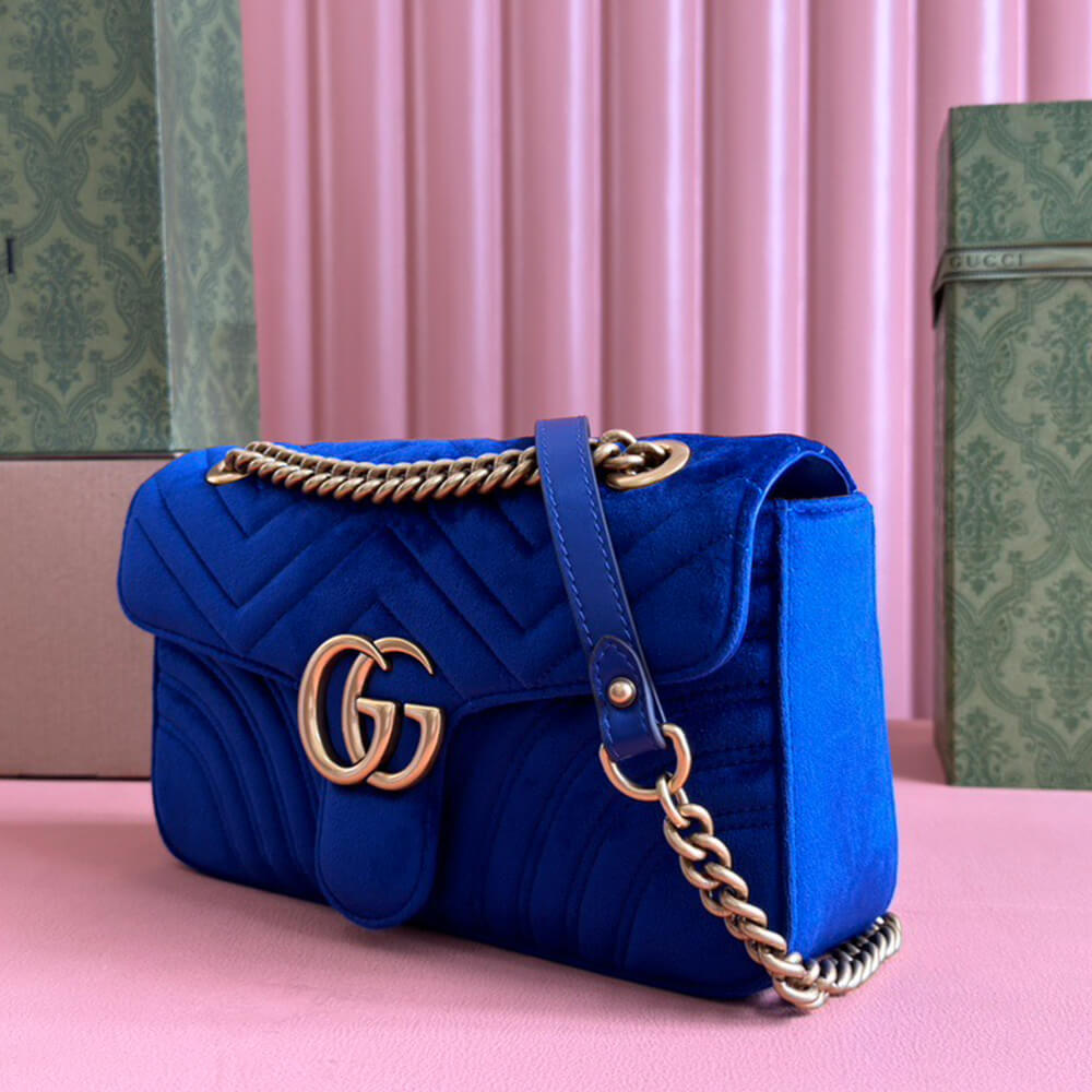 Gucci GG Velvet Small Marmont Shoulder Bag - Replica Luxury Bags™