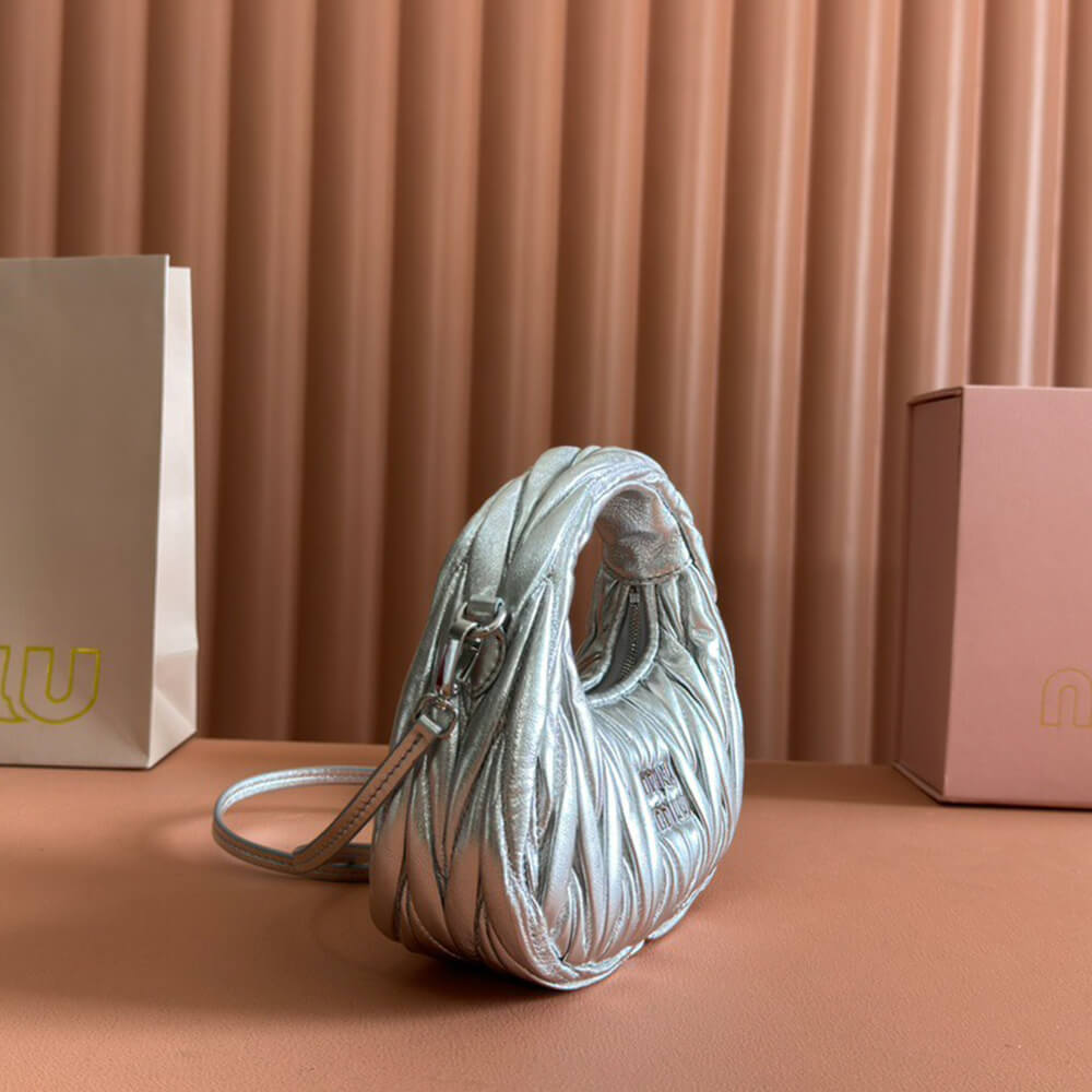 Miumiu Mini Wander Matelasse Nappa Leather Hobo Bag - Replica Luxury Bags™