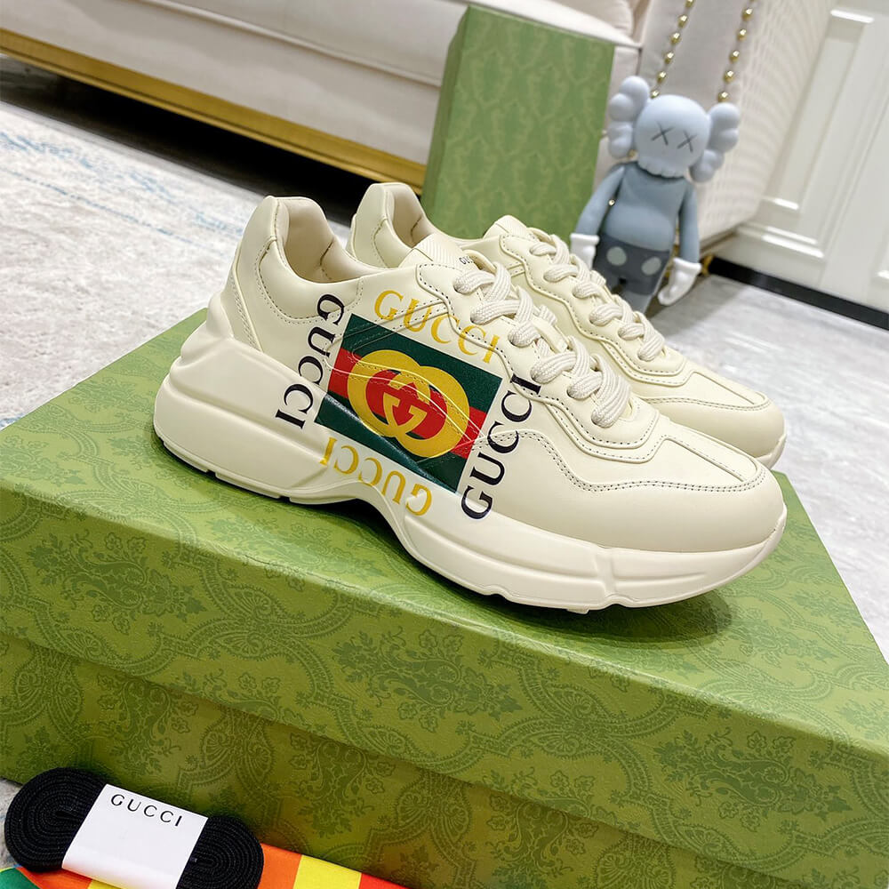 Gucci Rhyton Sneaker with Box Logo Shoes - Replica Luxury Bags™