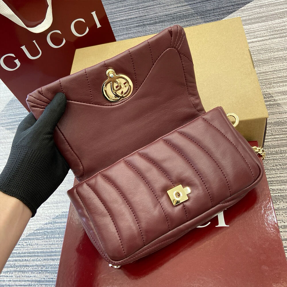 Gucci GG Milano Mini Top Handle Bag in Burgundy - Replica Luxury Bags™