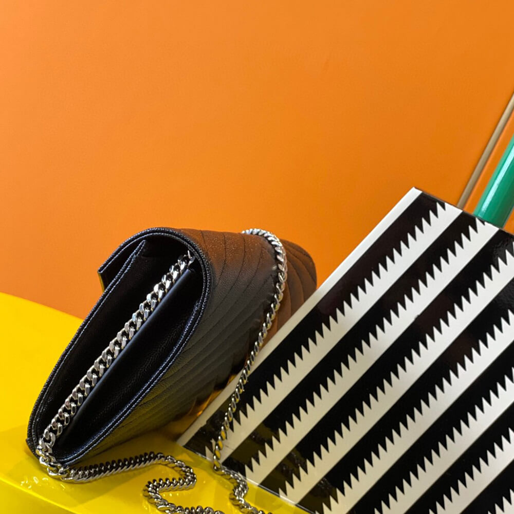 YSL Classic Cassandre Chain Wallet Bag in Grain De Poudre Leather - Replica Luxury Bags™