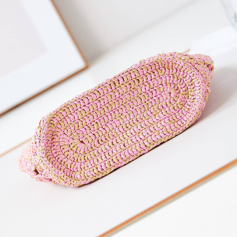 Chanel Small Shopping Bag in Pink Raffia - Replica Luxury Bags™