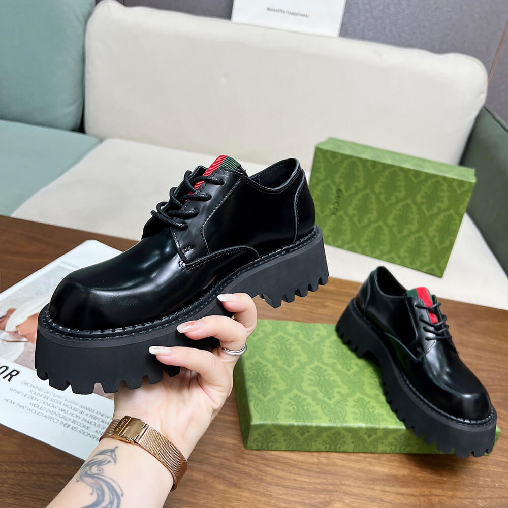 GUCCI Women s lace-up with Web Shoes - Replica Luxury Bags™