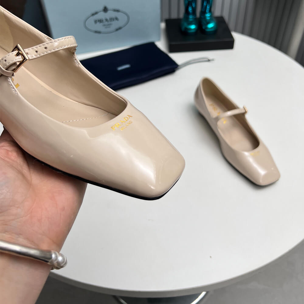 Prada Patent Leather Mary Jane Ballerinas Shoes - Replica Luxury Bags™