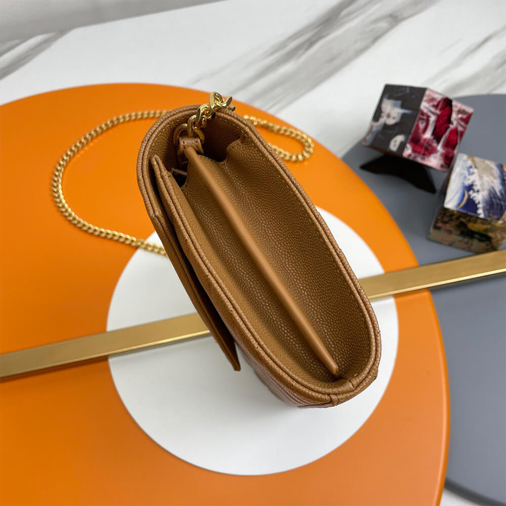 YSL Classic Cassandre Chain Wallet Bag in Grain De Poudre Leather - Replica Luxury Bags™