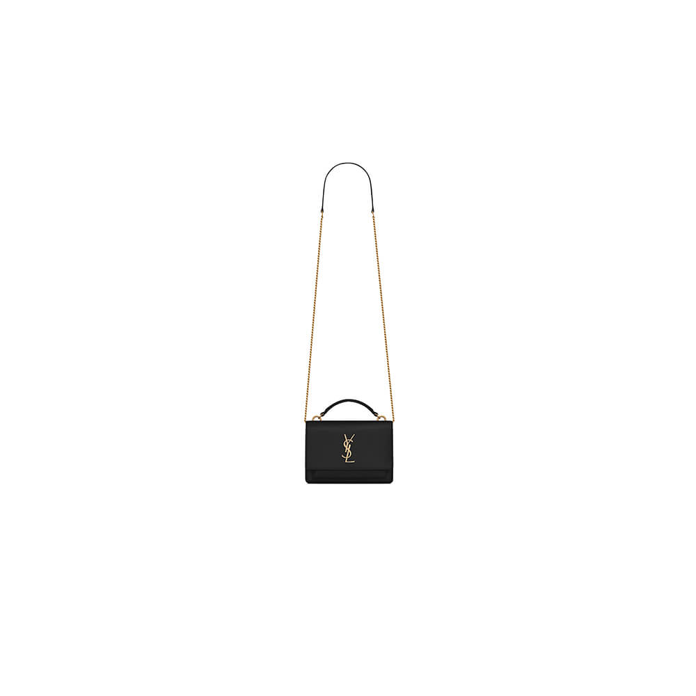 YSL SUNSET BAG CHAIN WALLET IN SMOOTH LEATHER - Replica Luxury Bags™