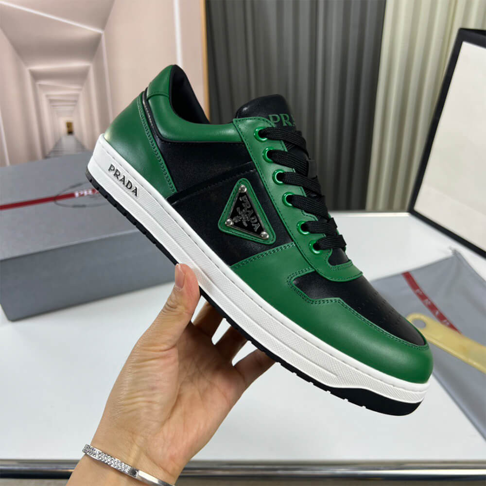 Prada Downtown Nappa Leather Sneakers Shoes - Replica Luxury Bags™