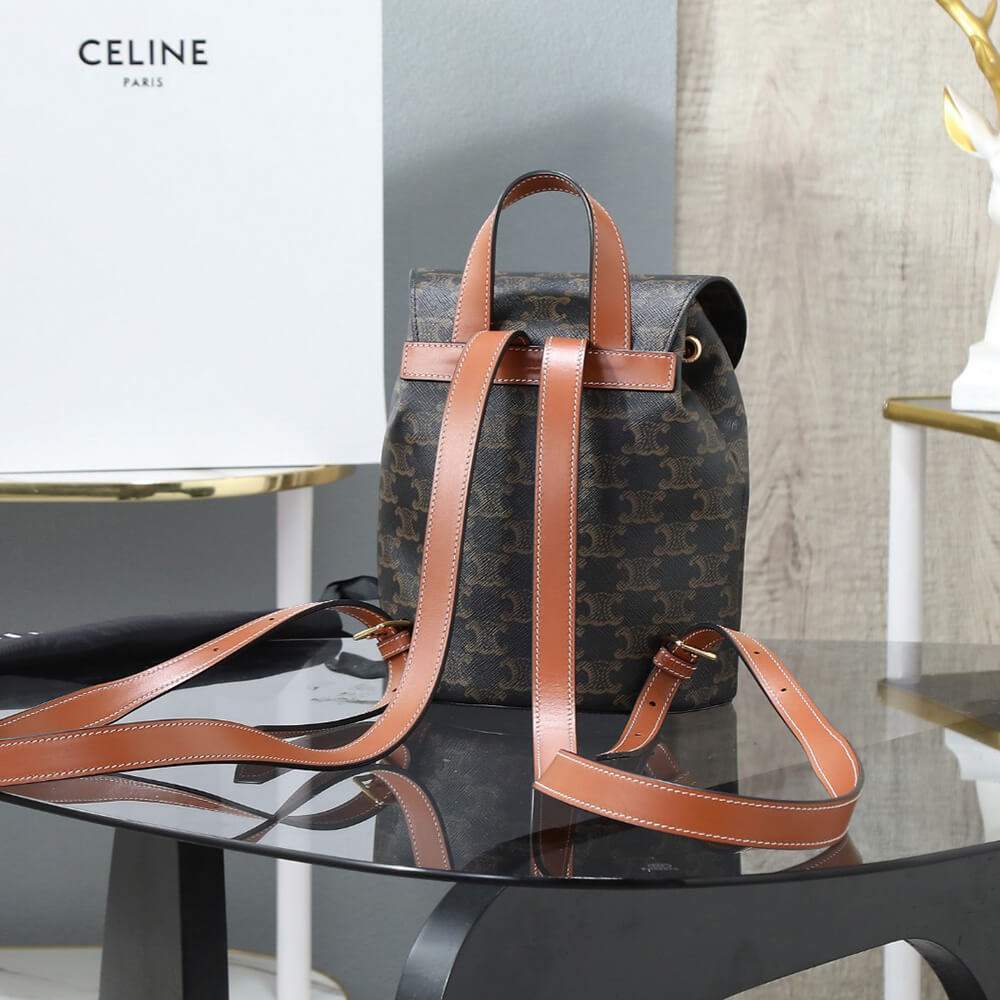 Backpack Bag Celine Bonnie in Triomphe Canvas and Calfskin - Replica Luxury Bags™
