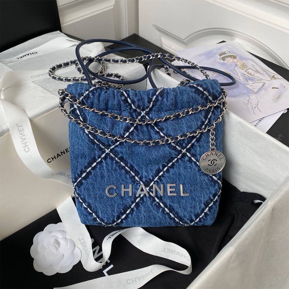 Chanel 22 Mini Handbag Denim Bag - Replica Luxury Bags™