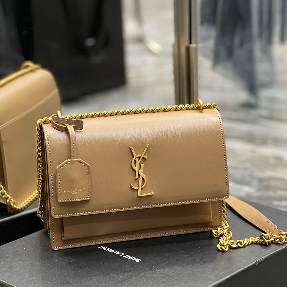 YSL Sunset Medium Chain Bag In Smooth Leather - Replica Luxury Bags™