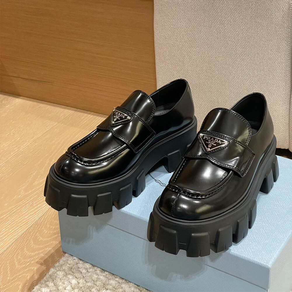 Prada Brushed leather Monolith loafers Shoes - Replica Luxury Bags™