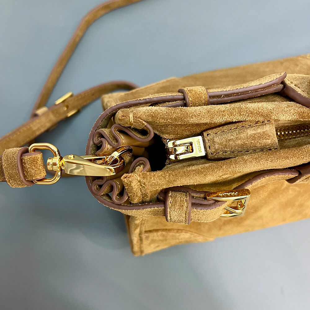 Prada Medium Suede Handbag - Replica Luxury Bags™