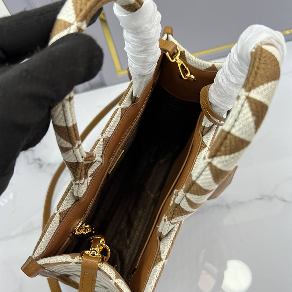 Small Prada Symbole Jacquard Fabric Handbag - Replica Luxury Bags™