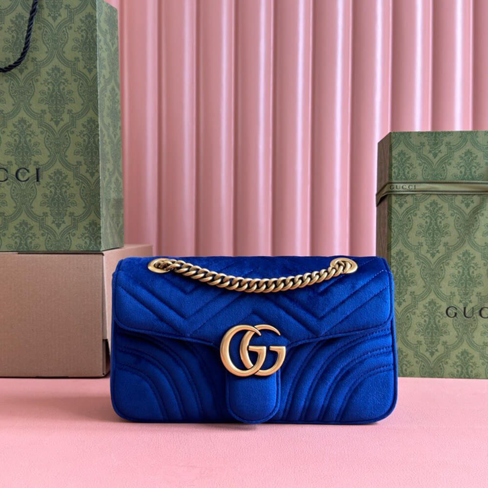 Gucci GG Velvet Small Marmont Shoulder Bag - Replica Luxury Bags™