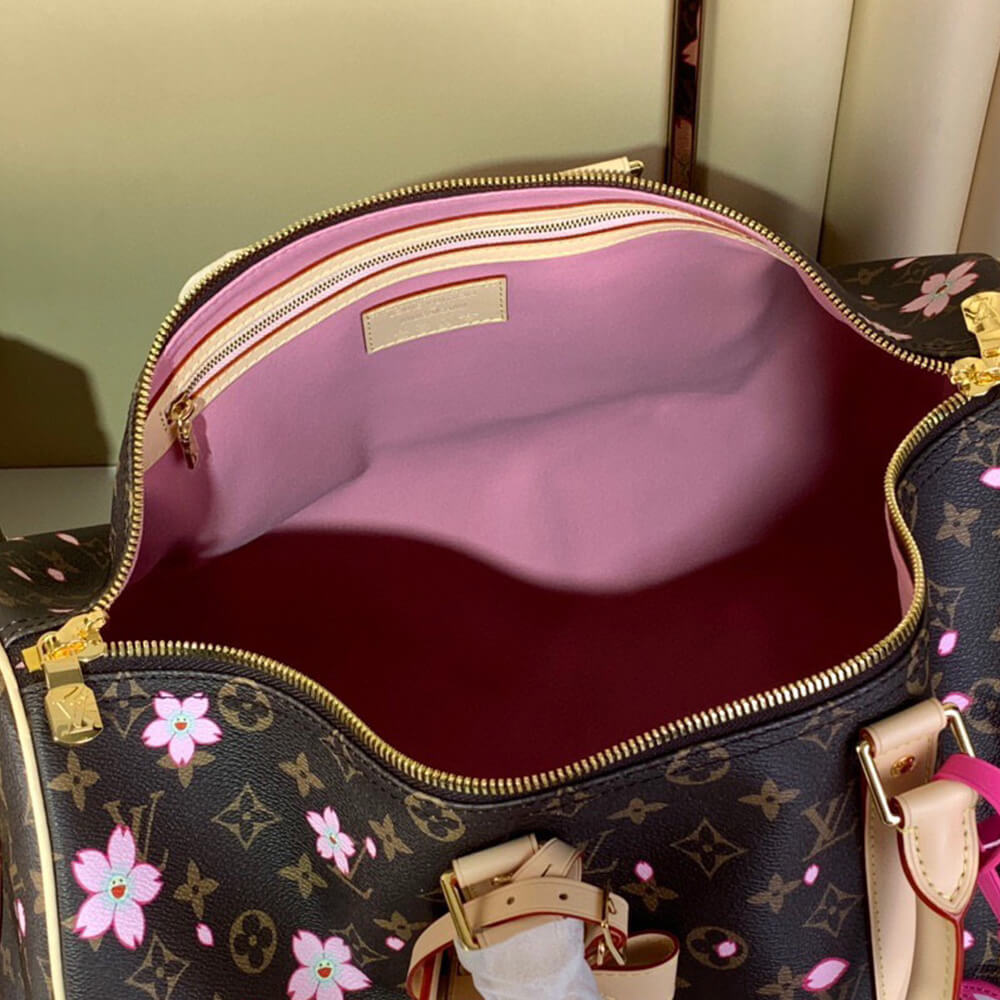 LV x TM Keepall Bandouliere 45 Cherry Blossom Bag - Replica Luxury Bags™
