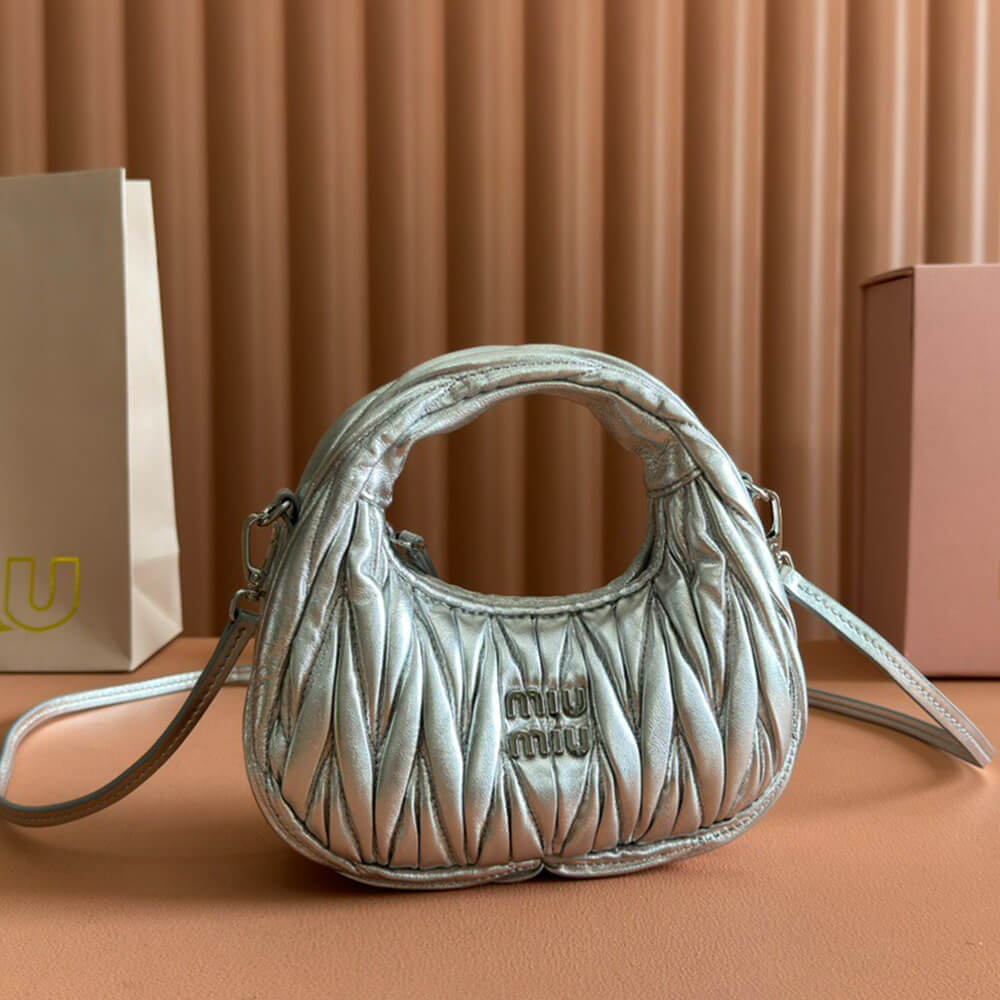 Miumiu Mini Wander Matelasse Nappa Leather Hobo Bag - Replica Luxury Bags™