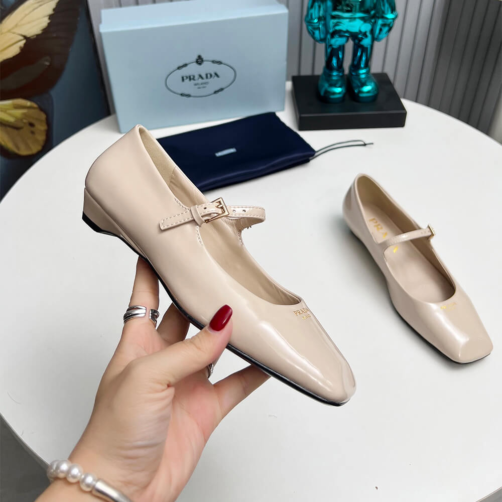 Prada Patent Leather Mary Jane Ballerinas Shoes - Replica Luxury Bags™