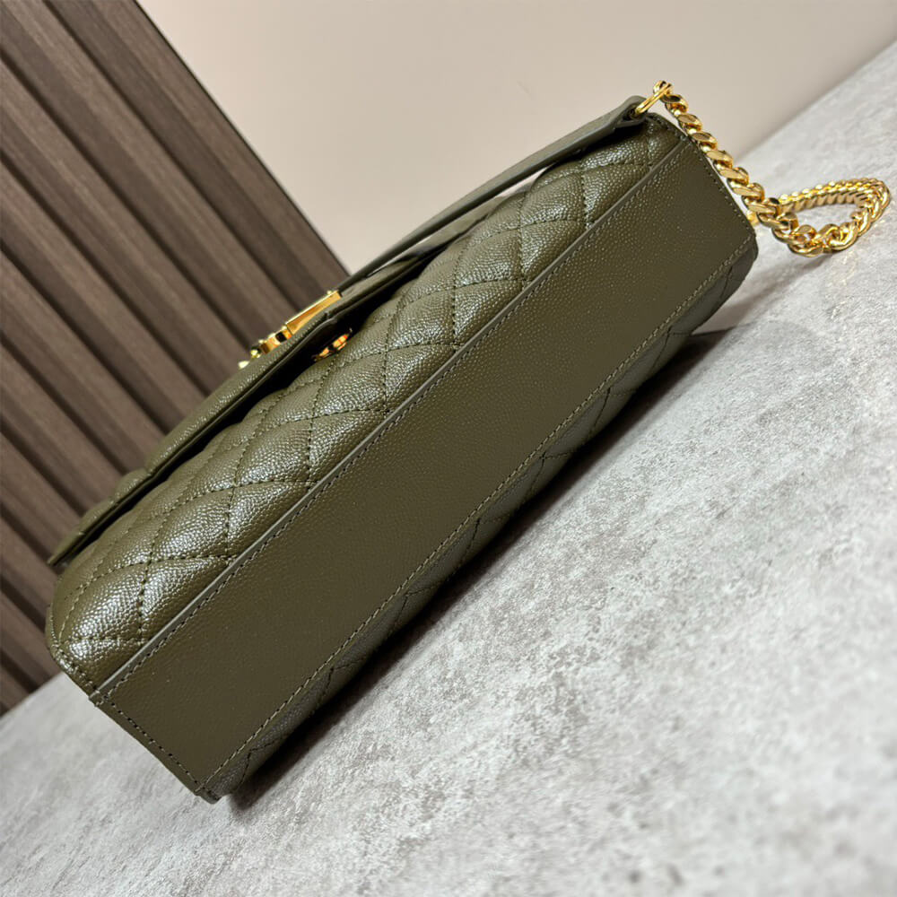 YSL Envelope Medium Bag in Grained Leather - Replica Luxury Bags™