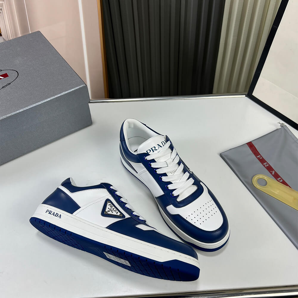 Prada Downtown Nappa Leather Sneakers Shoes - Replica Luxury Bags™