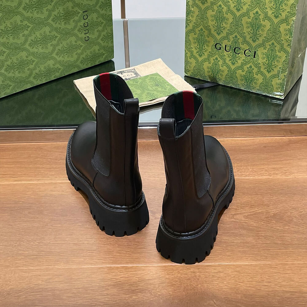 GUCCI Women s boot with Web Shoes - Replica Luxury Bags™