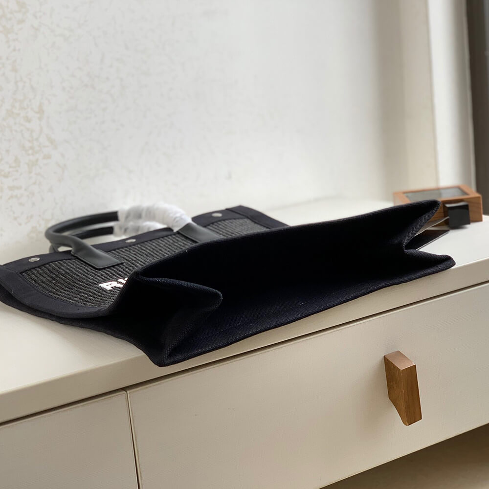 YSL Rive Gauche Large Tote Bag In Embroidered Raffia and Leather - Replica Luxury Bags™