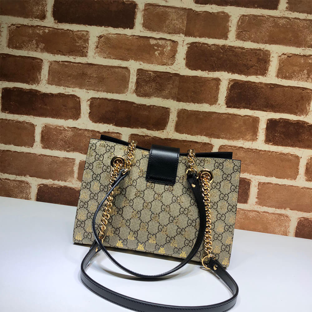 Gucci GG Padlock Small GG Bees Shoulder Bag - Replica Luxury Bags™