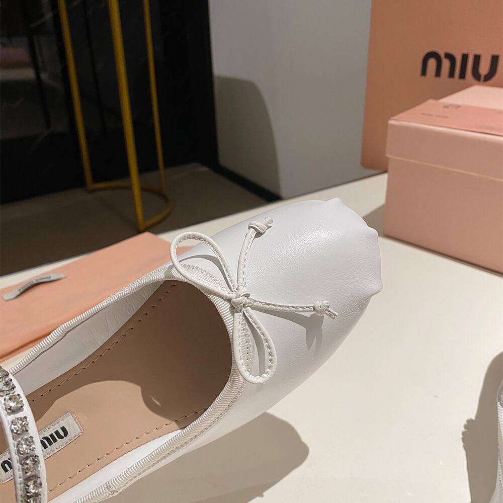 MiuMiu Leather Ballerinas Shoes - Replica Luxury Bags™
