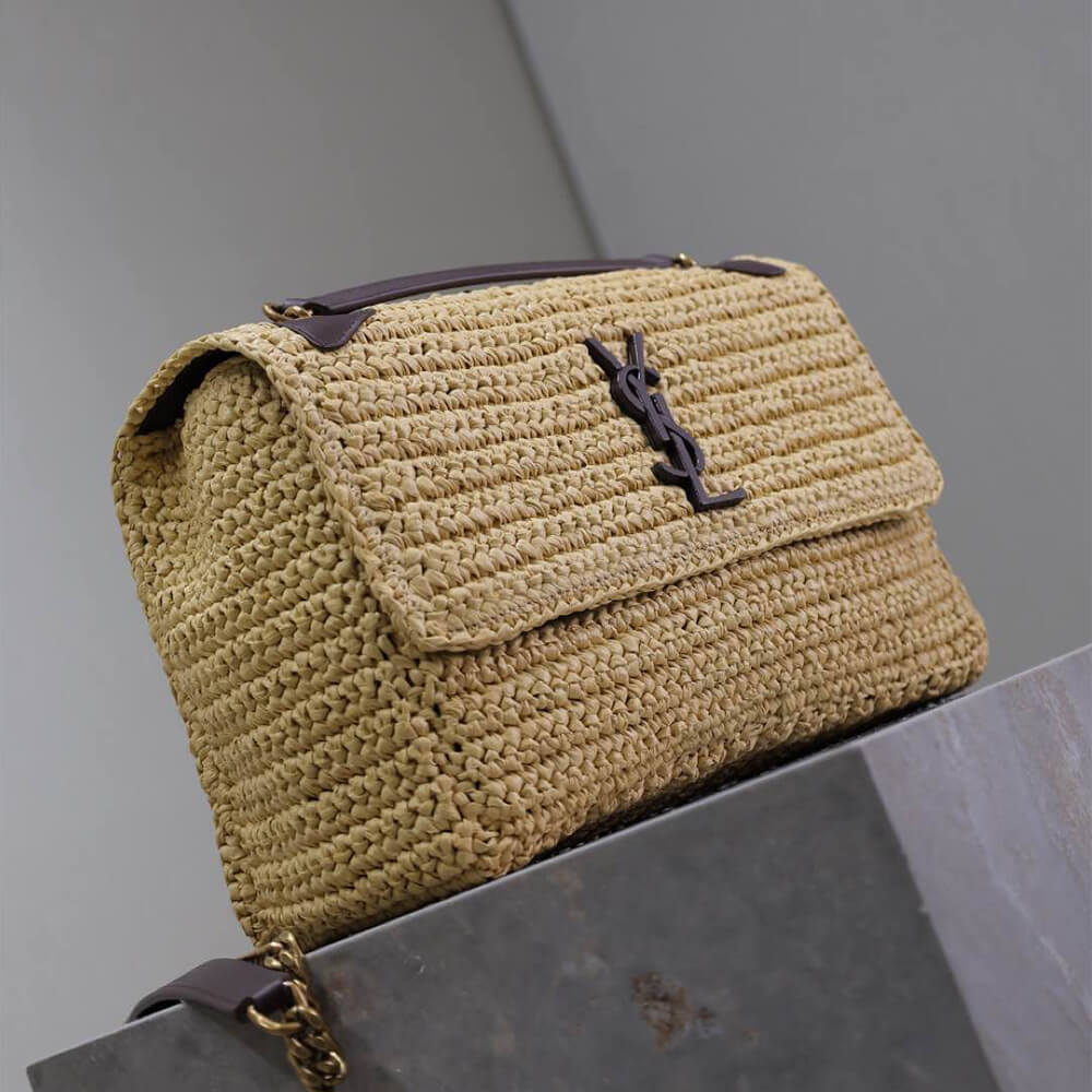 YSL Saint Laurent Niki Chain Medium Bag In Raffia - Replica Luxury Bags™