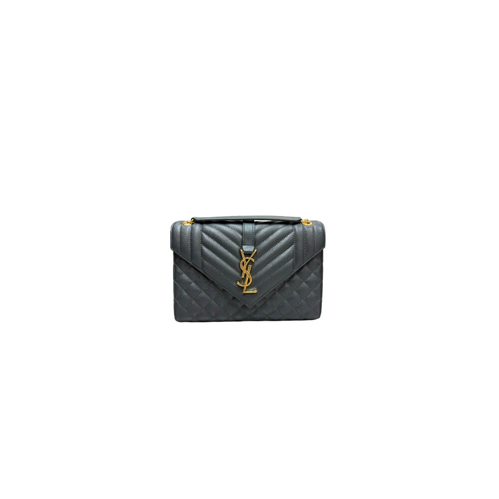 YSL Envelope Medium Bag in Grained Leather - Replica Luxury Bags™