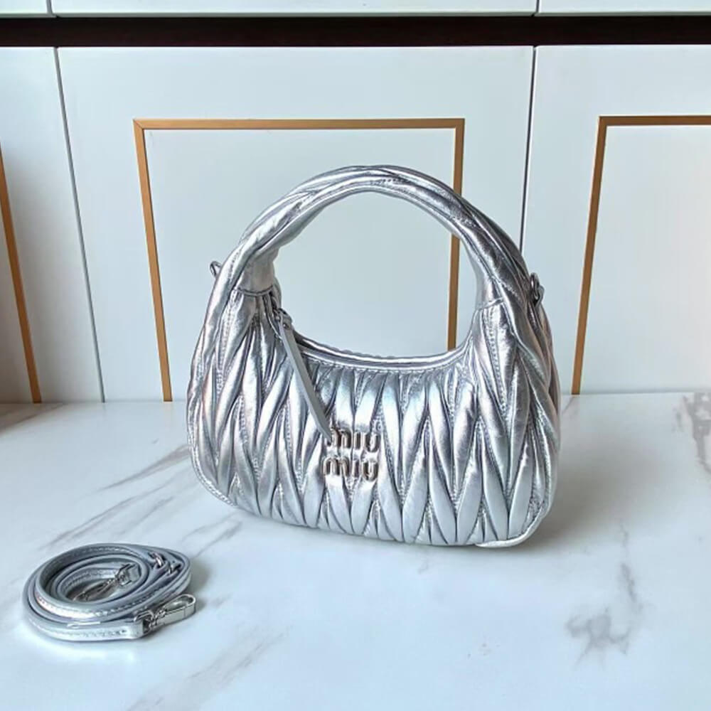 Miumiu Small Wander Matelasse Nappa Leather Hobo Bag - Replica Luxury Bags™