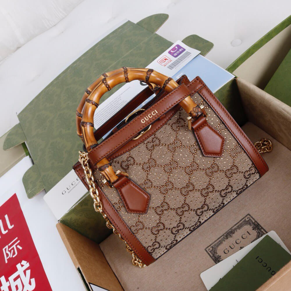 Gucci Diana Crystal Mini Tote Bag - Replica Luxury Bags™