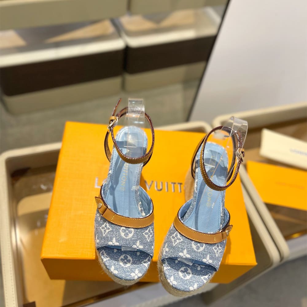 LV Helios Wedge Sandal Shoes - Replica Luxury Bags™