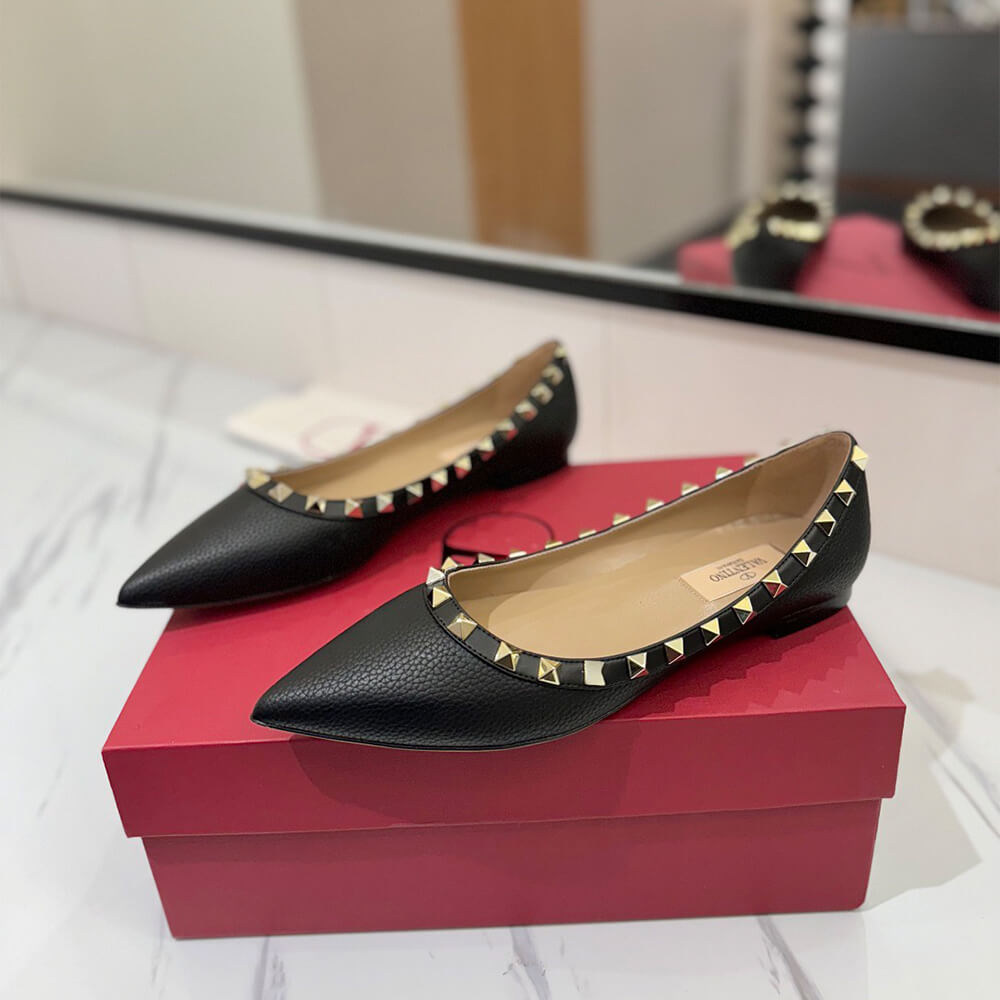 Valentino Rockstud Ballet Flat Shoes - Replica Luxury Bags™