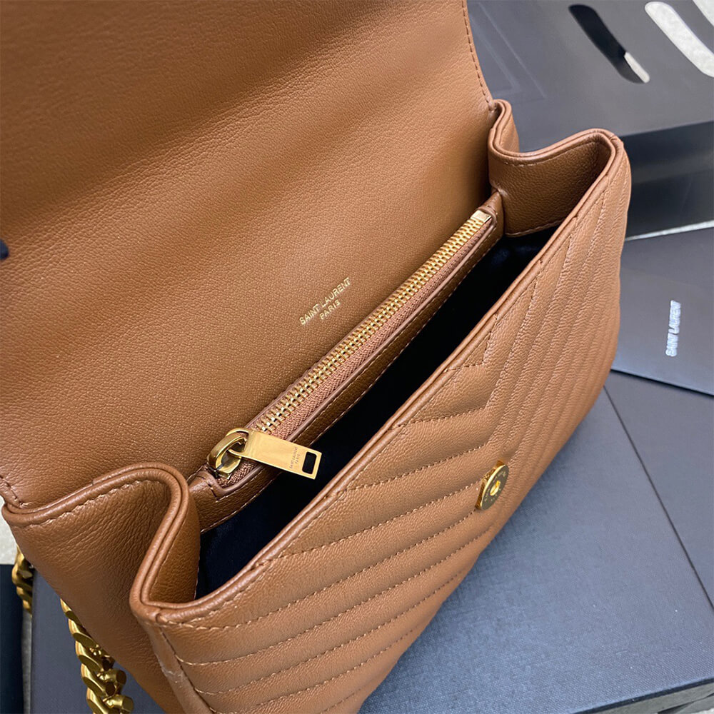 YSL College Medium Chain Bag in Quilted Leather - Replica Luxury Bags™