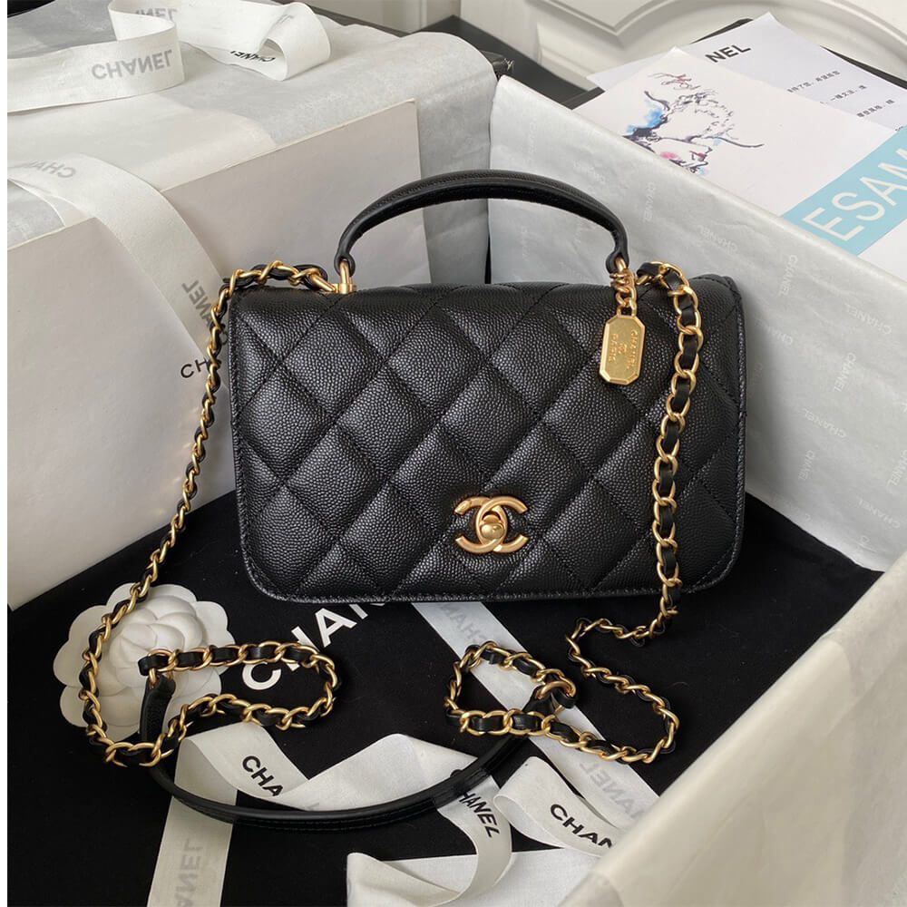Chanel Mini Flap Bag with Top Handle - Replica Luxury Bags™