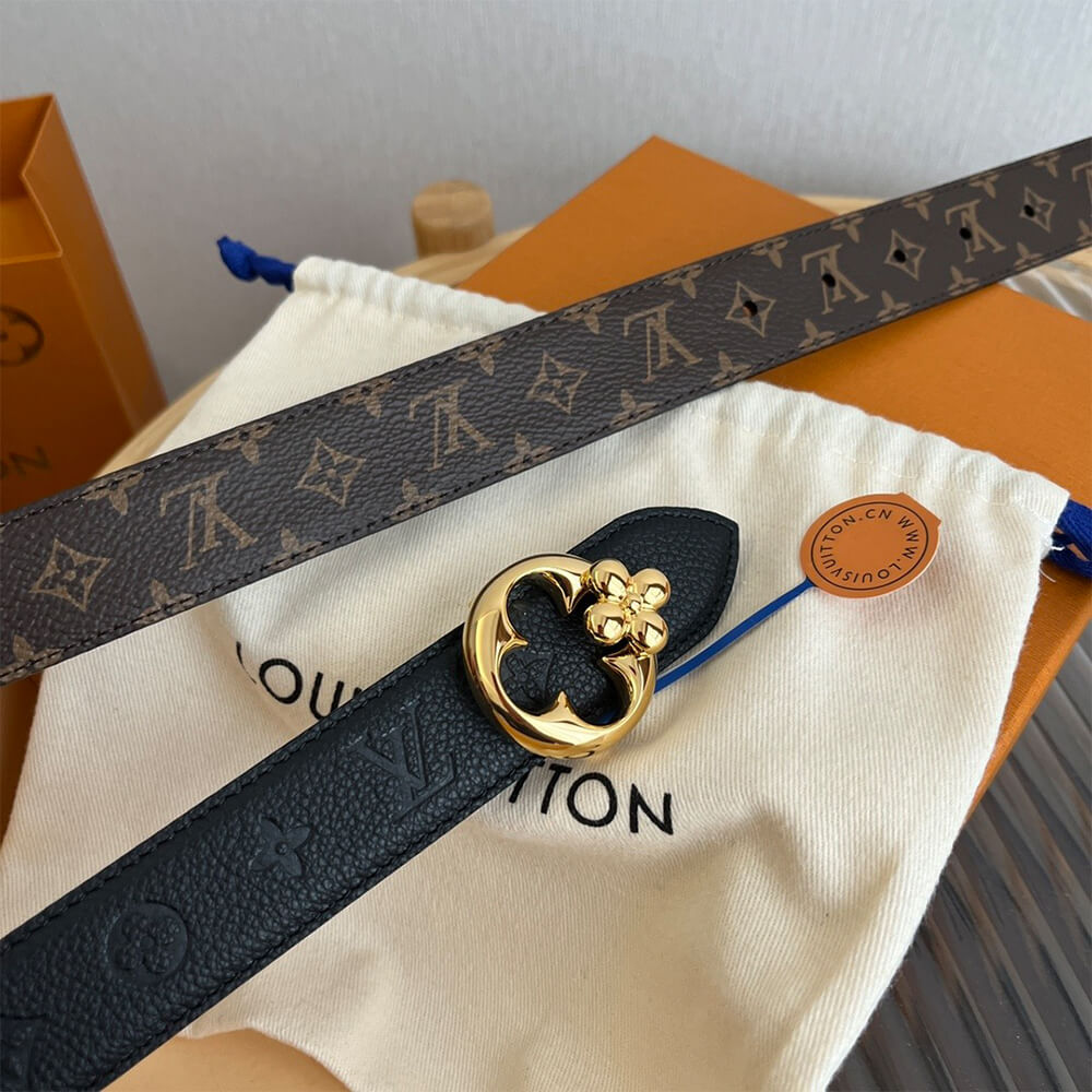 LV Flowergram Round 30mm Reversible Belt - Replica Luxury Bags™
