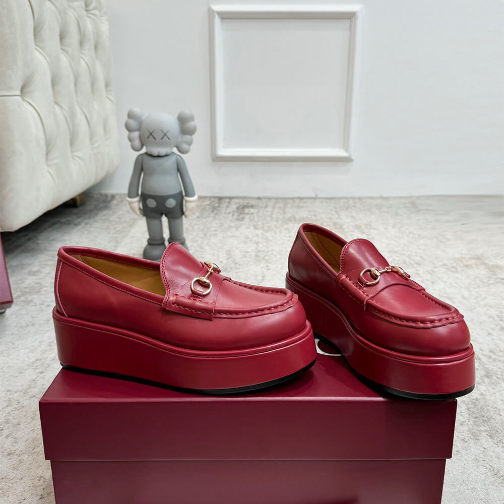 Gucci Women s Horsebit wedge loafer Shoes - Replica Luxury Bags™