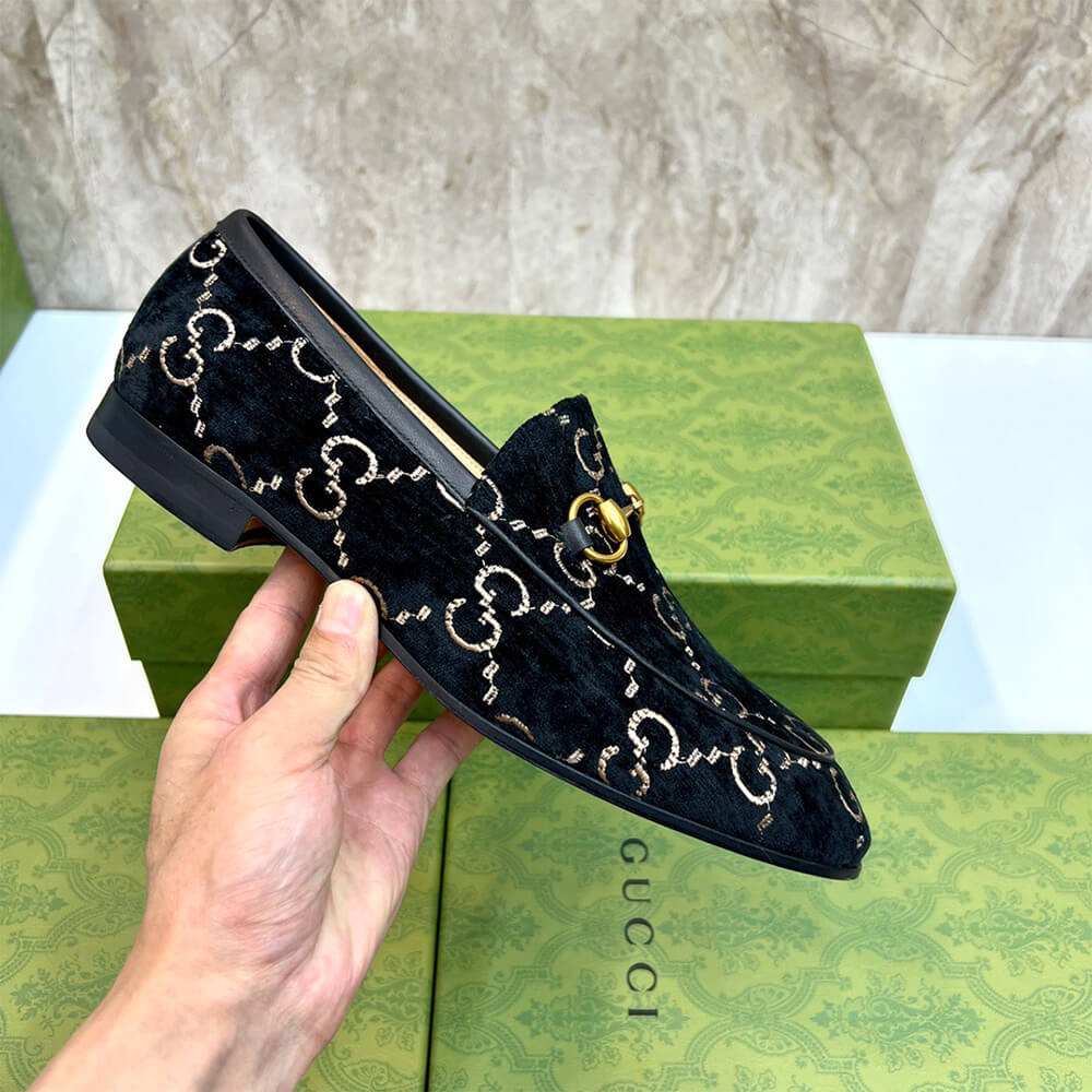 Gucci Velvet Men Loafers Shoes - Replica Luxury Bags™