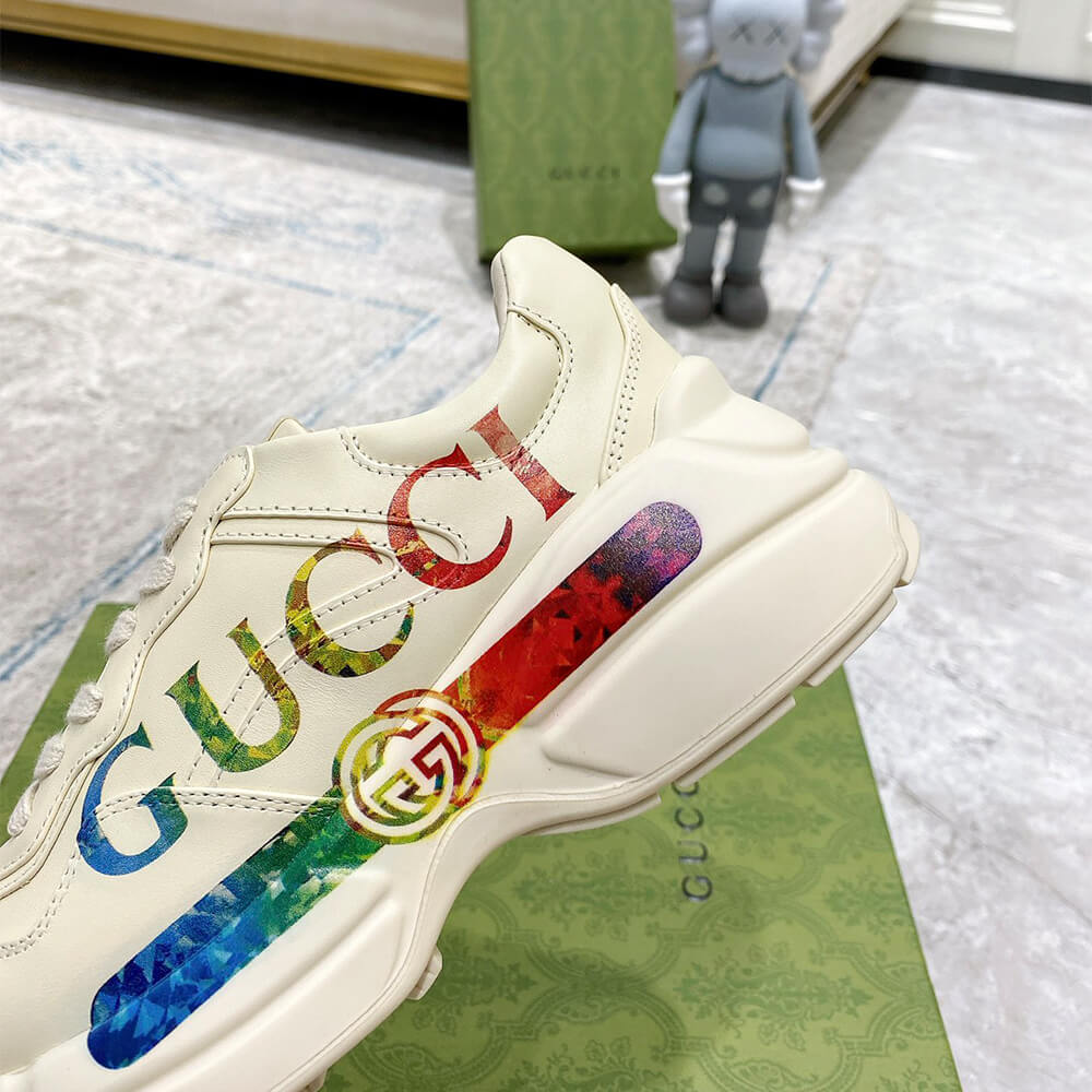 Rhyton sneaker with Gucci print Shoes - Replica Luxury Bags™