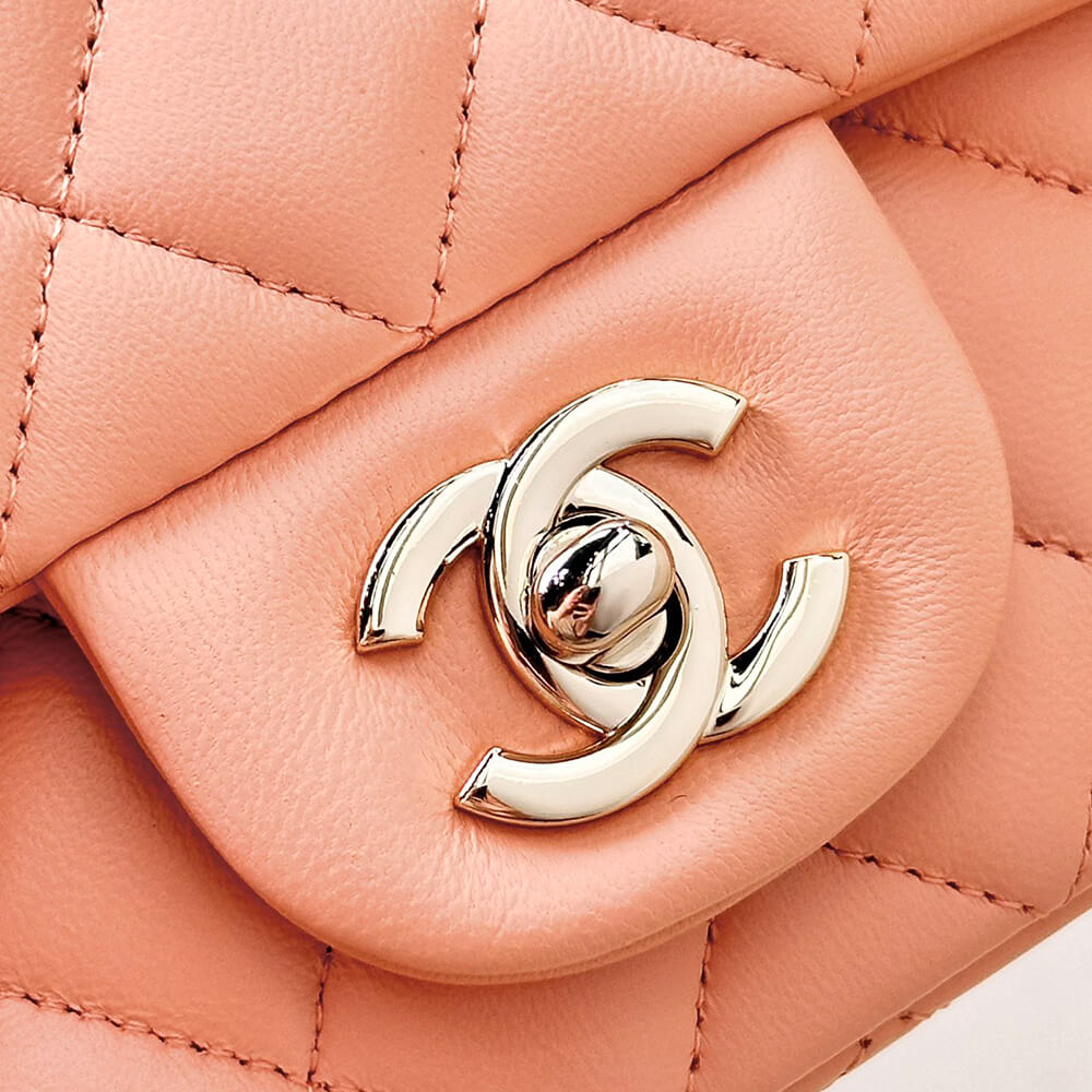 Chanel Small Classic Handbag in Light Orange - Replica Luxury Bags™