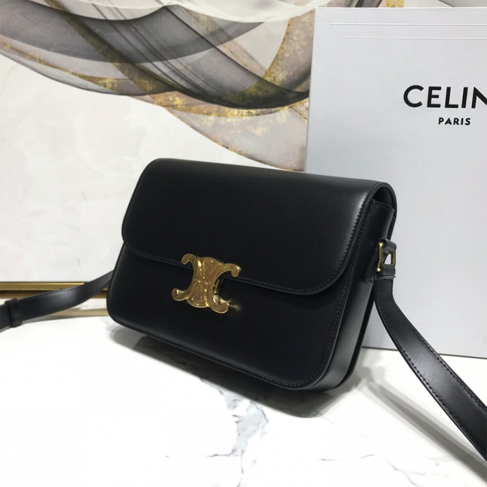 Celine Classique Triomphe Bag In Shiny Calfskin - Replica Luxury Bags™