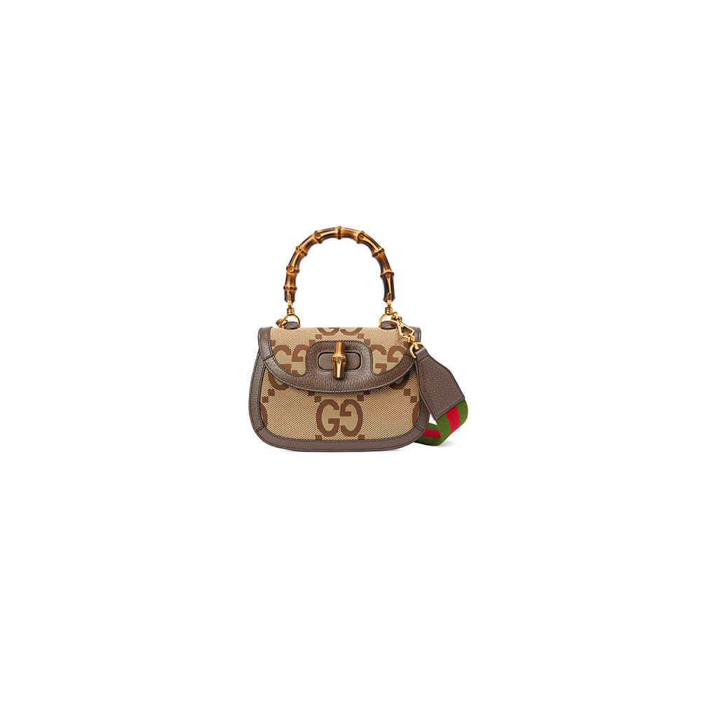 GUCCI BAMBOO 1947 JUMBO GG SMALL TOP HANDLE BAG - Replica Luxury Bags™