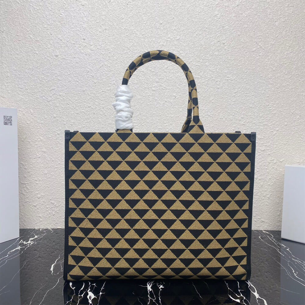Large Prada Symbole jacquard fabric handbag - Replica Luxury Bags™