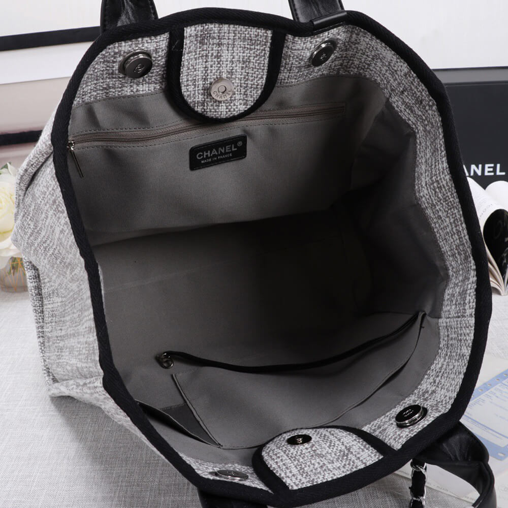 Chanel Woven Straw Raffia Striped Medium Deauville Tote Bag - Replica Luxury Bags™