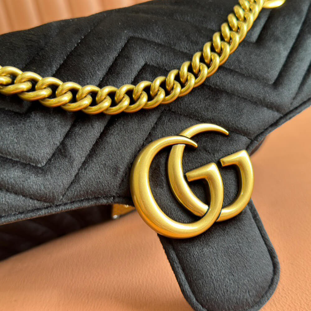 Gucci GG Velvet Small Marmont Shoulder Bag - Replica Luxury Bags™