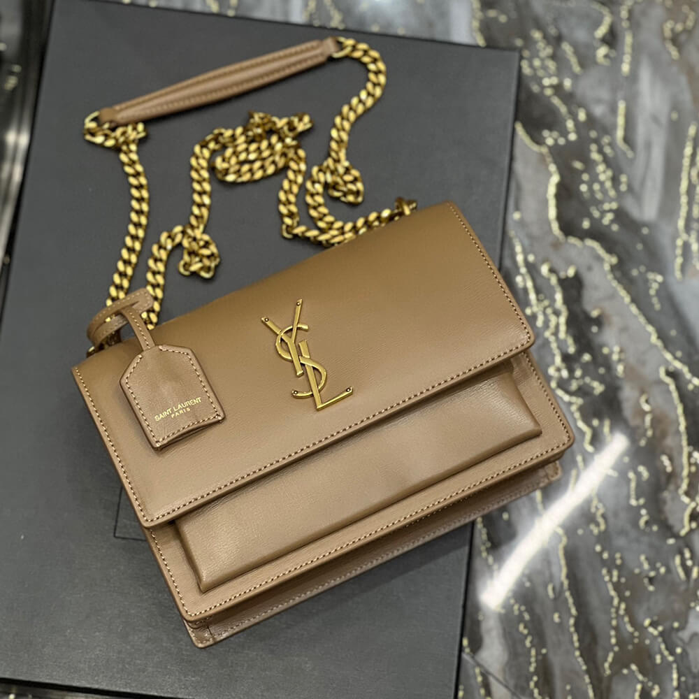 YSL Sunset Medium Chain Bag In Smooth Leather - Replica Luxury Bags™